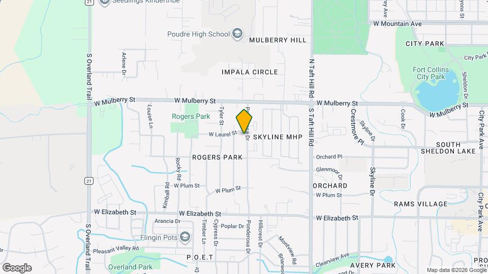705 Ponderosa Dr Mapa y Detalles de la Ubicación