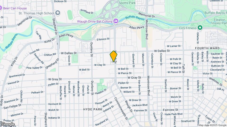 1220 Waugh Dr Mapa y Detalles de la Ubicación