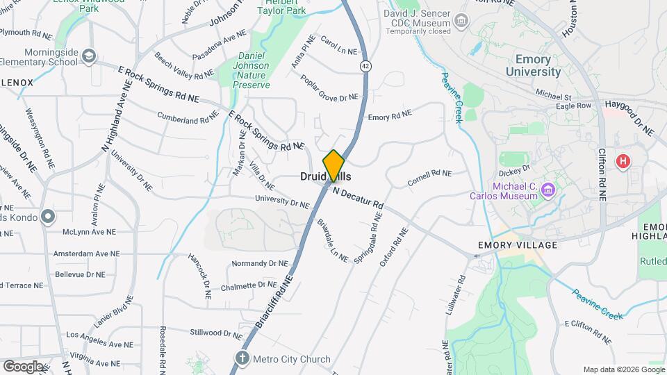 1337 Briarcliff Rd NE Mapa y Detalles de la Ubicación
