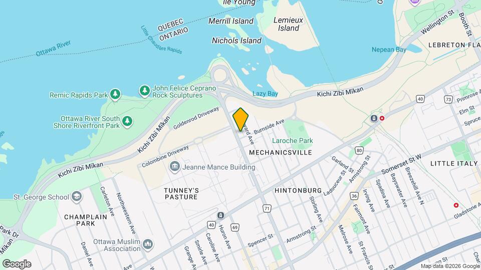 121 Parkdale Ave Map and Location Details