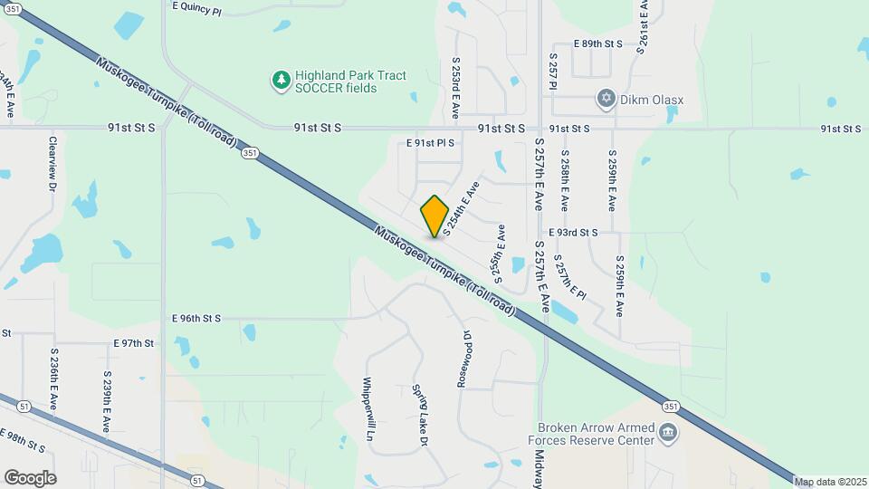 25368 E 93rd Ct S Map and Location Details