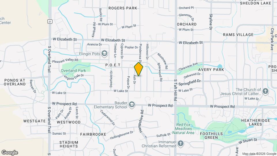 1125 Ponderosa Dr Map and Location Details