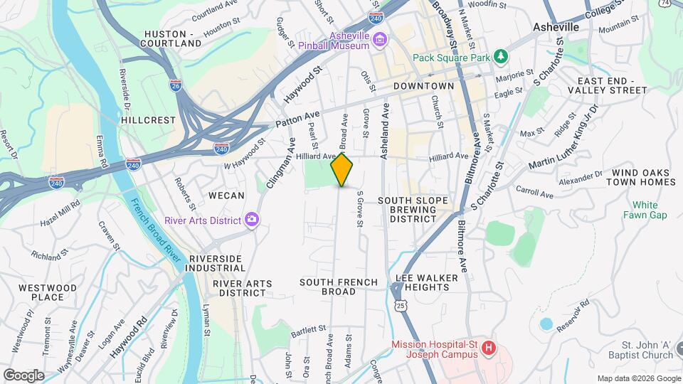 122 S French Broad Ave Map and Location Details