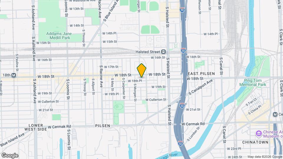 960 W 18th Pl, Unit #1 Map and Location Details