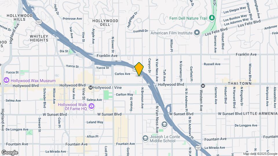 1725 N Bronson Ave Map and Location Details