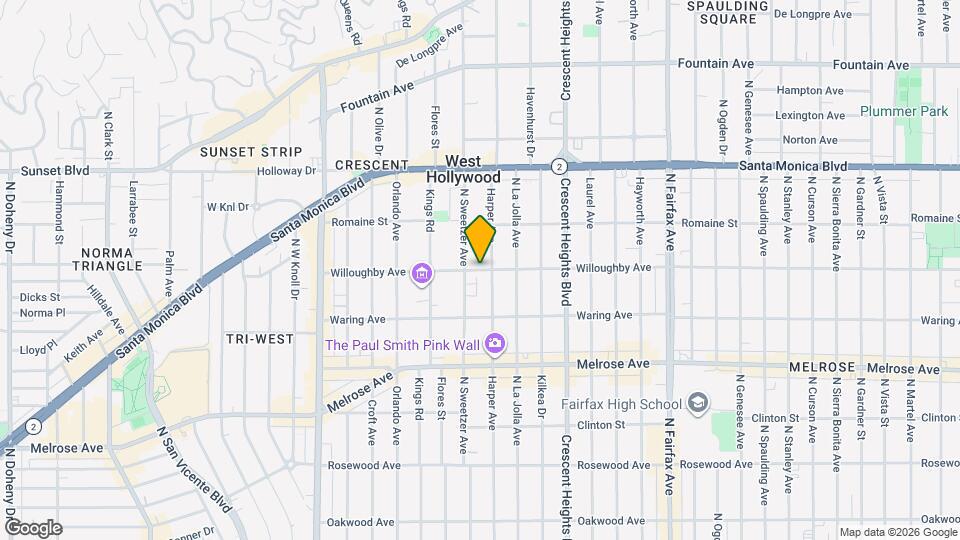 8260 Willoughby Ave Map and Location Details