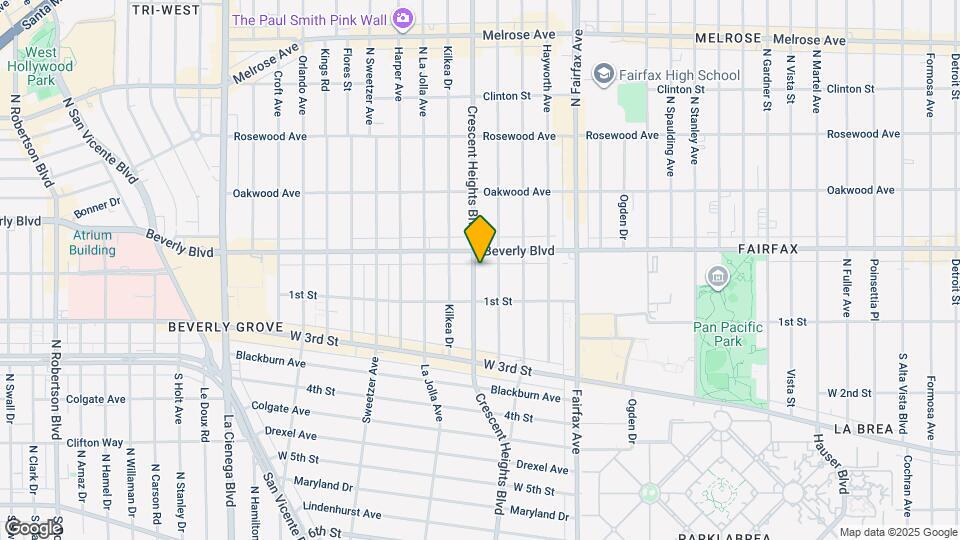 132 N Crescent Heights Blvd Mapa y Detalles de la Ubicación
