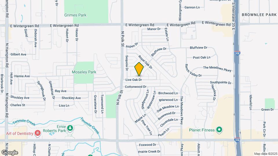 835 Live Oak Dr Map and Location Details
