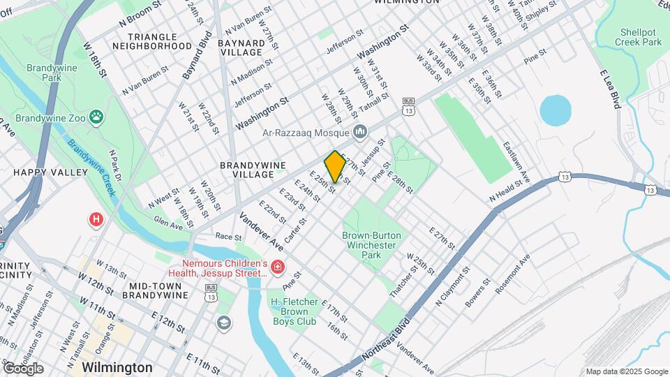 205 E 25th St Map and Location Details