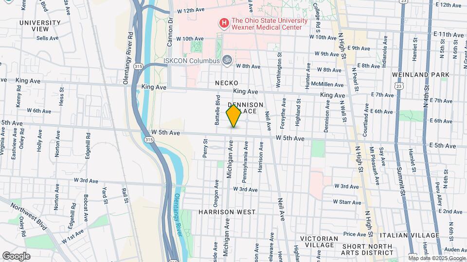 398 W 5th Ave Map and Location Details