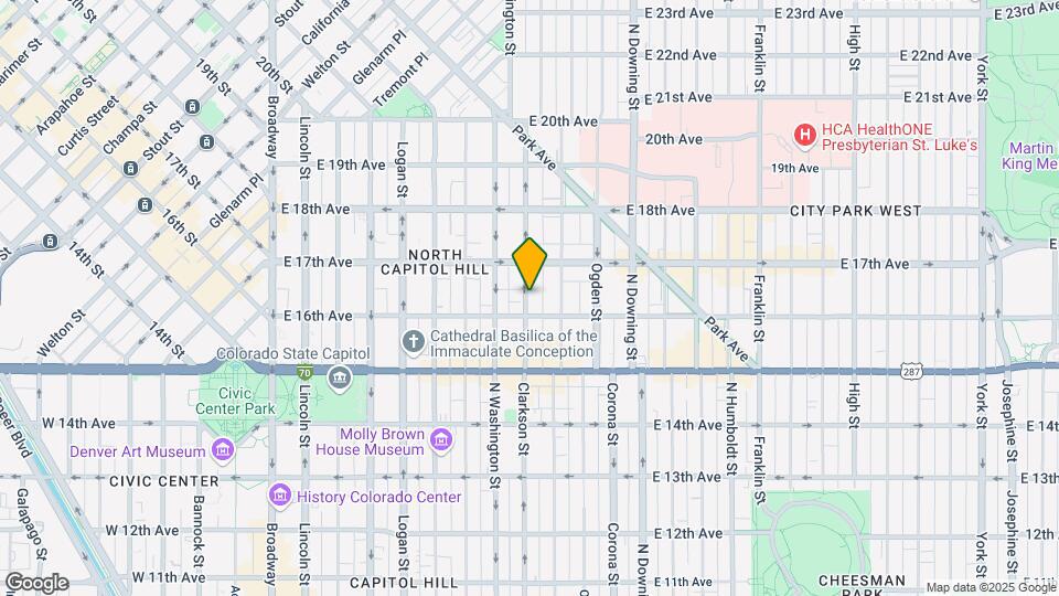 1630 N Clarkson St Map and Location Details