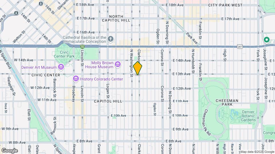 1275 N Clarkson St Map and Location Details