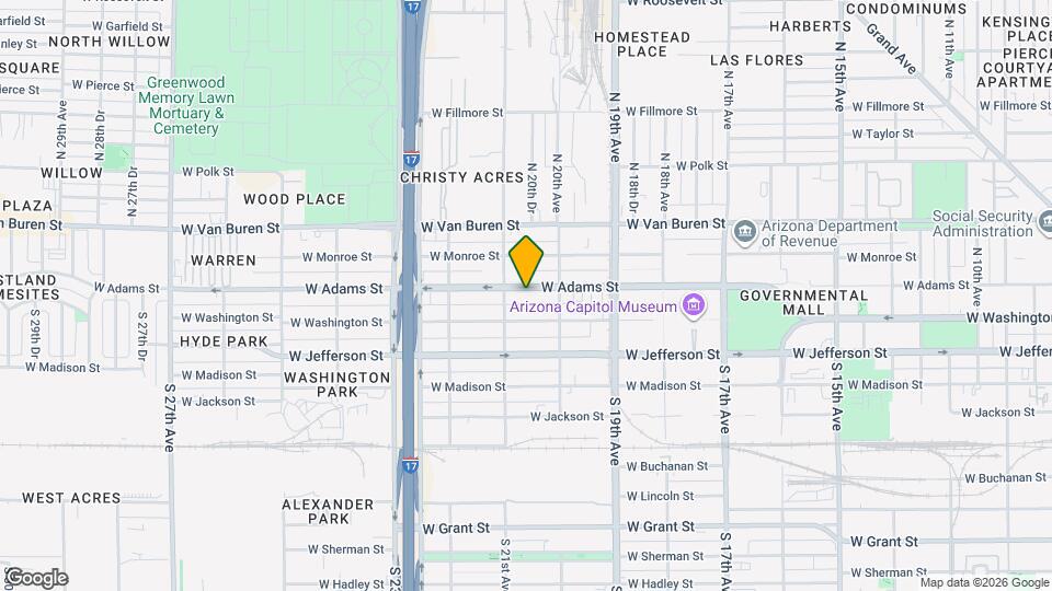 2029 W Adams St Map and Location Details