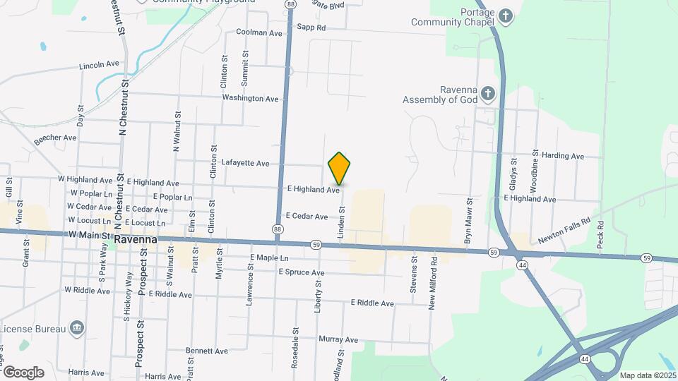 1341 E Highland Ave Mapa y Detalles de la Ubicación