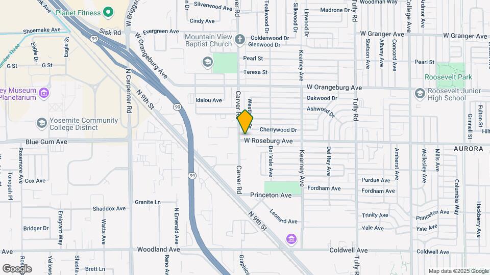 1637 W Roseburg Ave Map and Location Details
