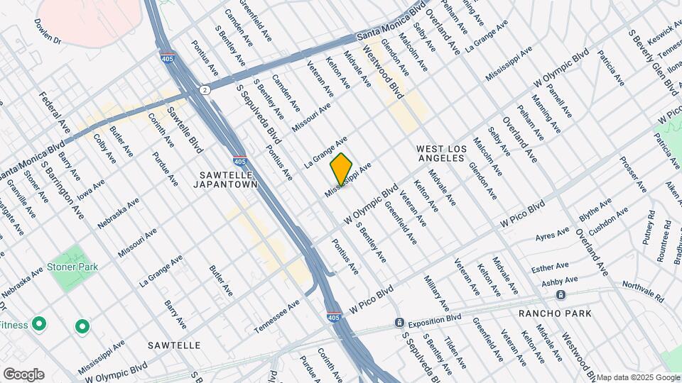 2106 S Bentley Ave Map and Location Details