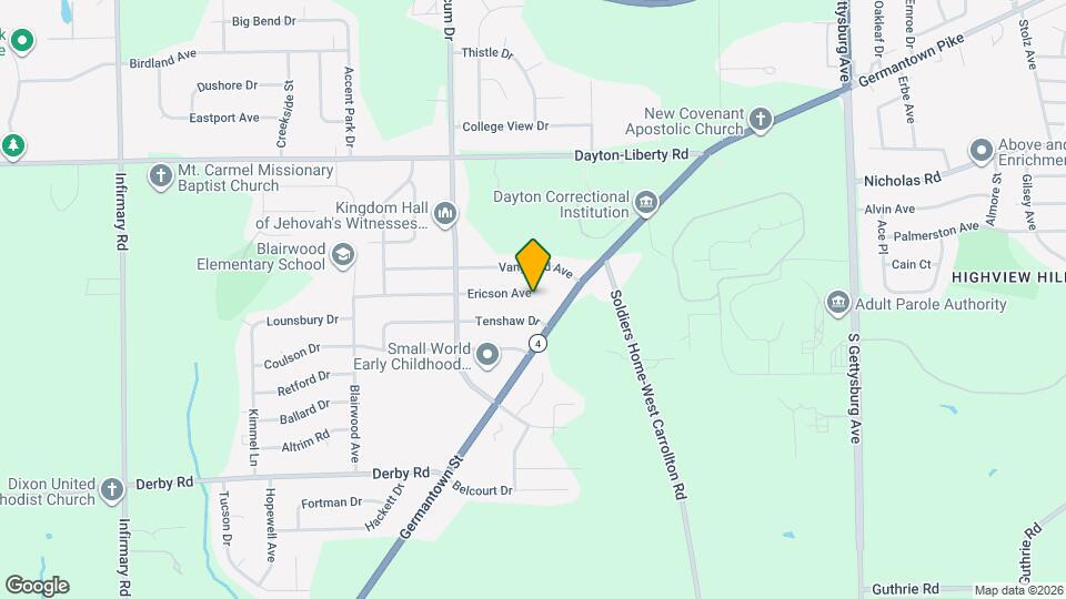 4724 Ericson Ave Map and Location Details