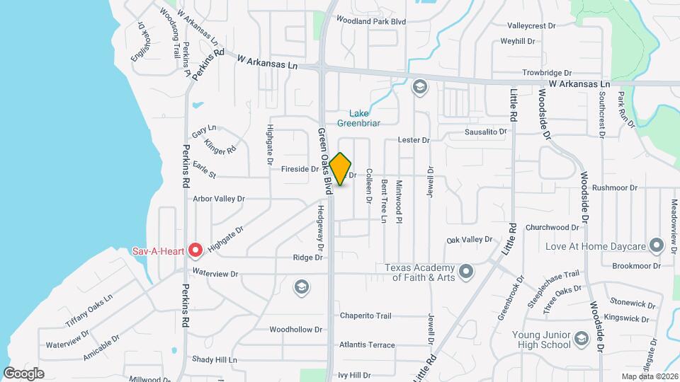 2607 W Green Oaks Blvd Mapa y Detalles de la Ubicación