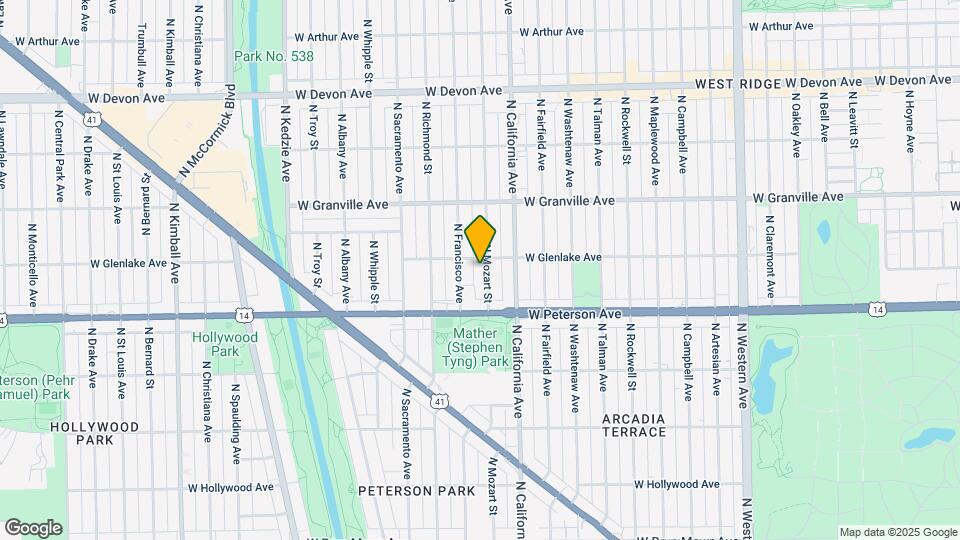 6044 N Mozart St Map and Location Details