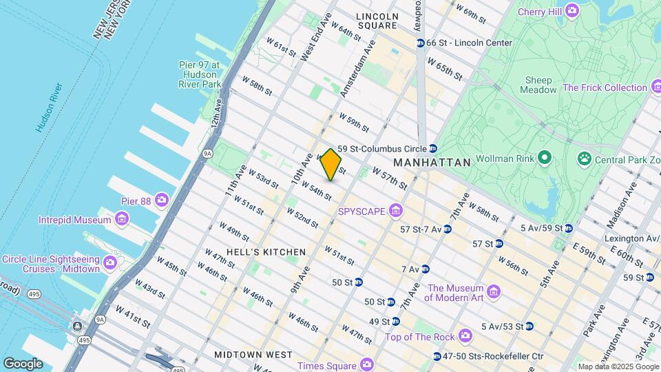 422 W 55th St Map and Location Details