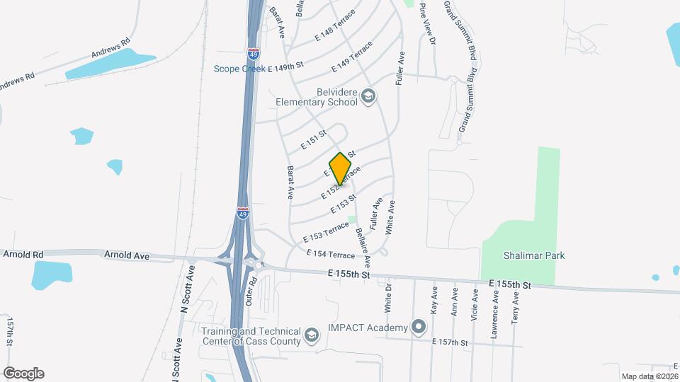 6203 E 152 Terrace Map and Location Details