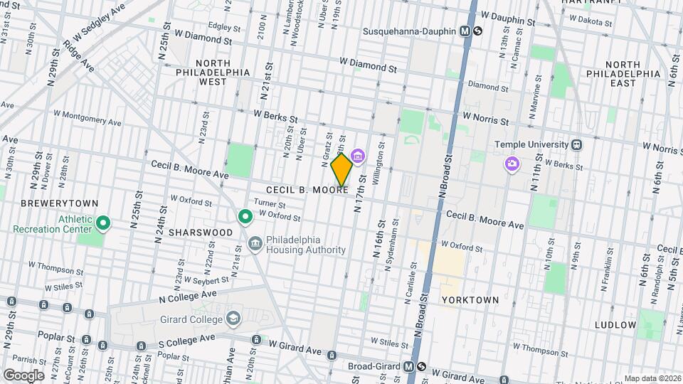 1729 Cecil B. Moore Ave Map and Location Details