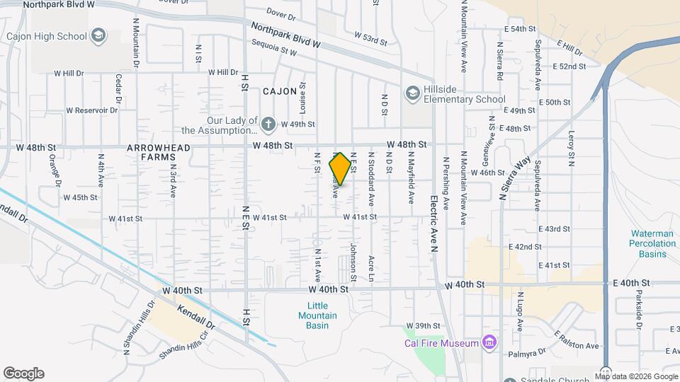 4555 N Acacia Ave Map and Location Details