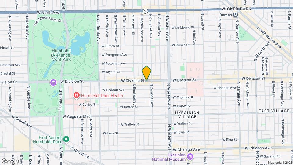 2517 W Division St, Unit 2nd fl front Map and Location Details