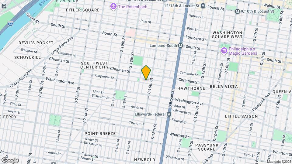 1621 Carpenter St, Unit Top Floors Map and Location Details