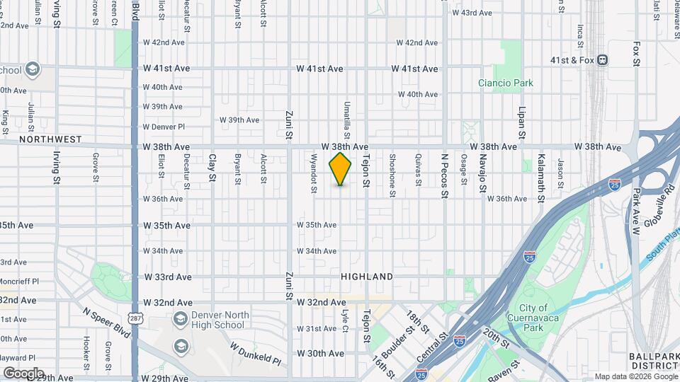 3610 Vallejo St Map and Location Details