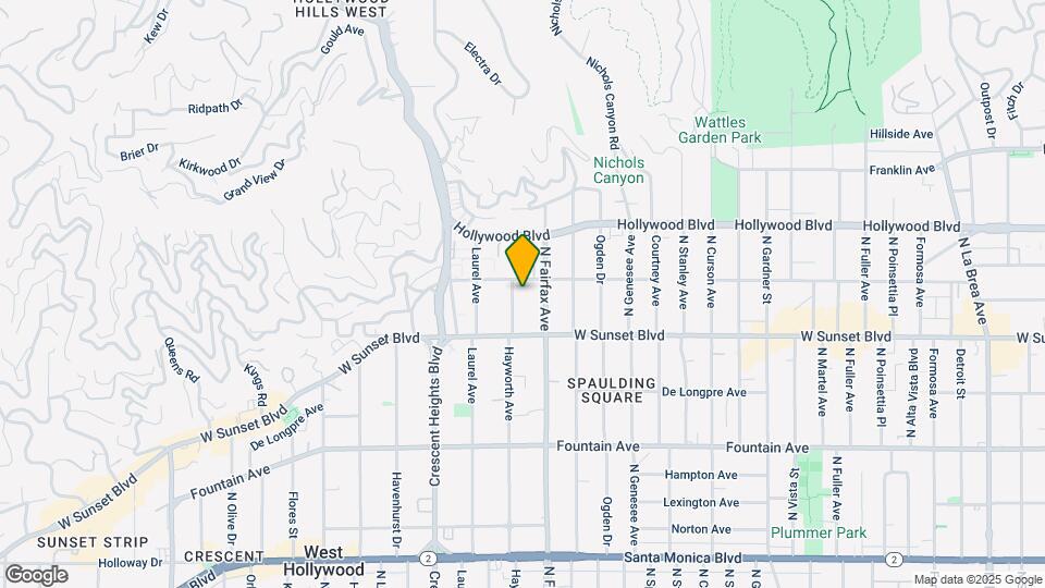 1544 N Hayworth Ave Mapa y Detalles de la Ubicación