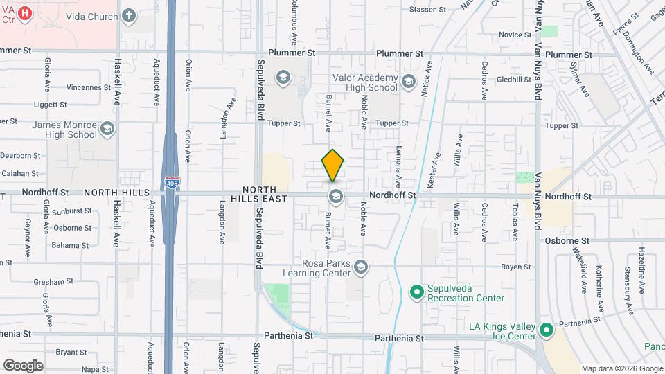 9104 Burnet Ave Map and Location Details