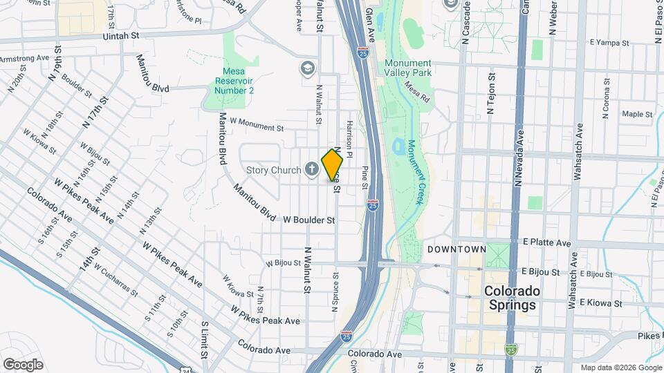 444 N Spruce St, Unit B Map and Location Details