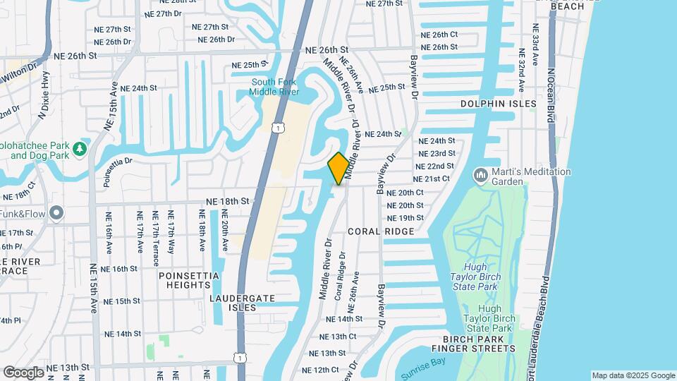 1881 Middle River Dr Mapa y Detalles de la Ubicación