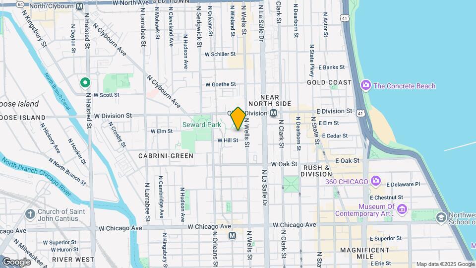 1100 N Wells St Map and Location Details