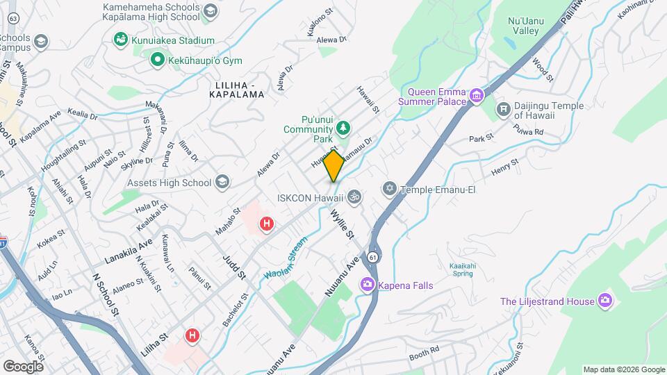 2429 Liliha St Map and Location Details