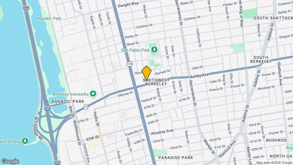 1237 Ashby Ave Mapa y Detalles de la Ubicación