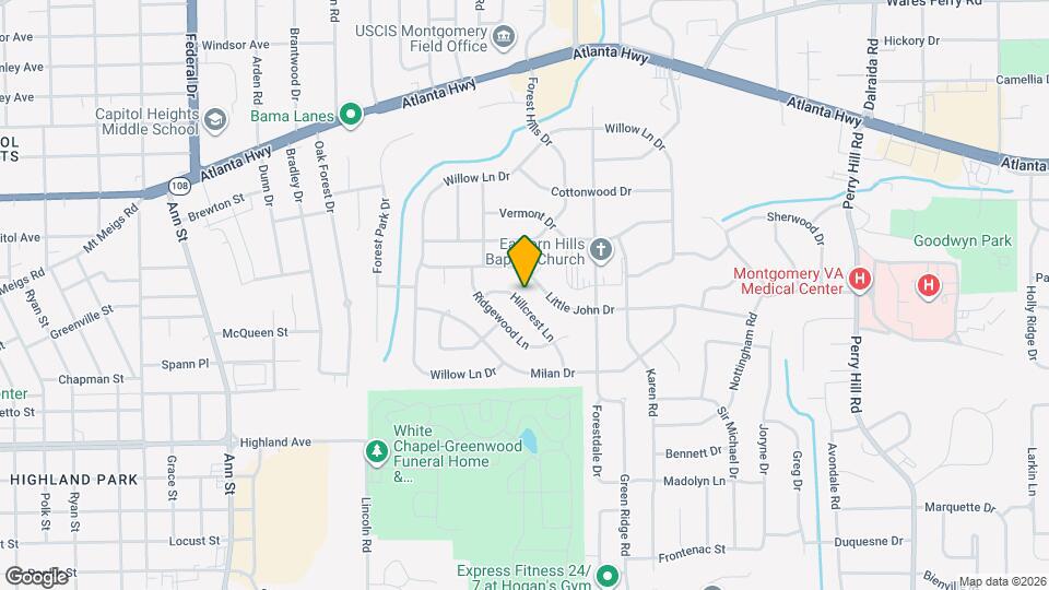 3233 Hillcrest Ln Map and Location Details