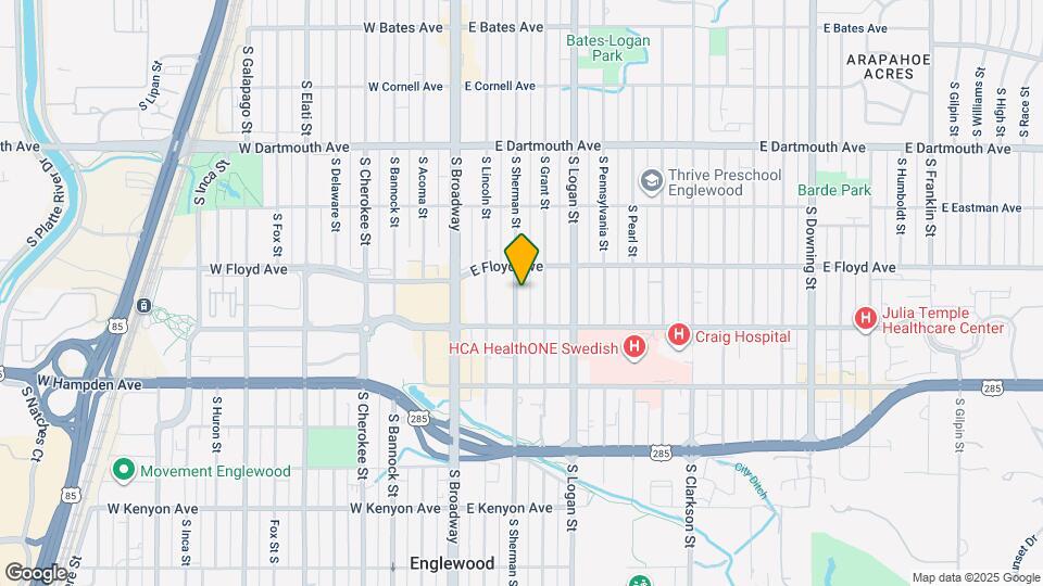 3336 S Sherman St Map and Location Details
