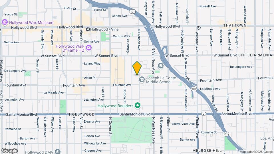 1333 N Bronson Ave Mapa y Detalles de la Ubicación