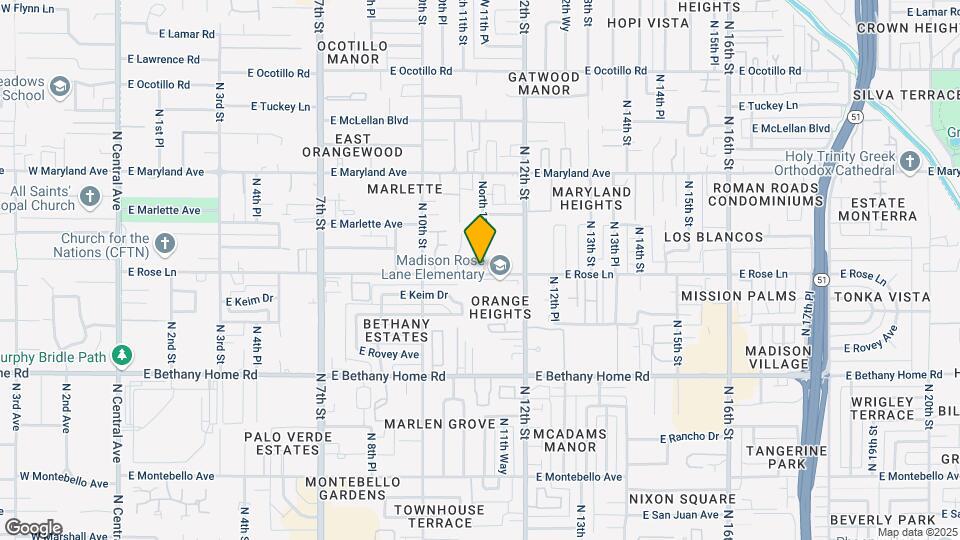 1048 E Rose Ln Mapa y Detalles de la Ubicación
