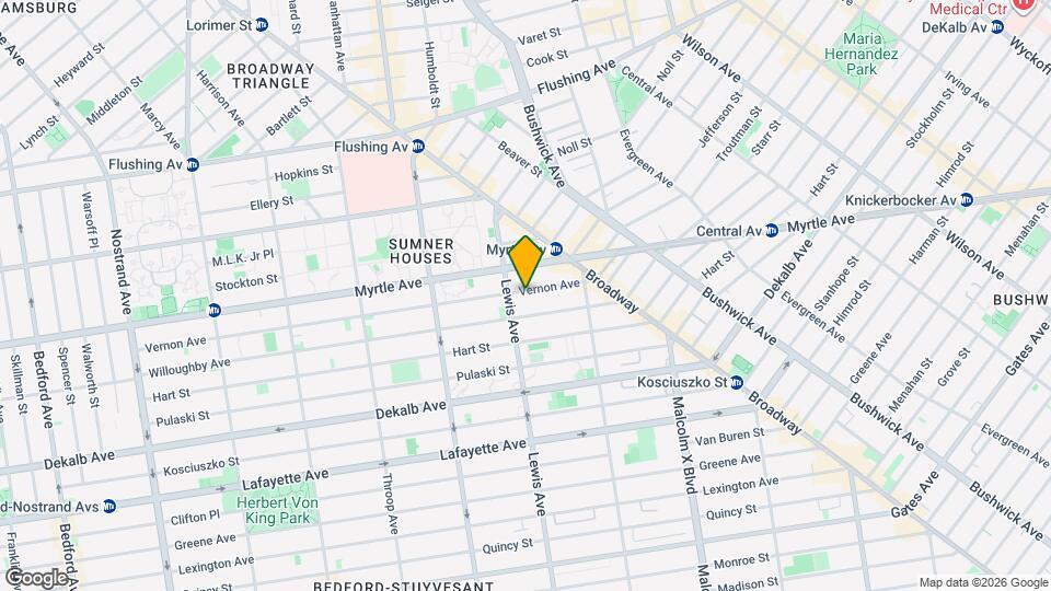 Top Floor 2 Bed in Renovated Brownstone with Washer/Dryer, Split AC & Tall Ceilings, Unit 3 Map and Location Details