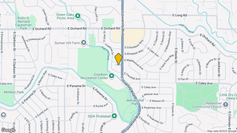 6101 S University Blvd Map and Location Details