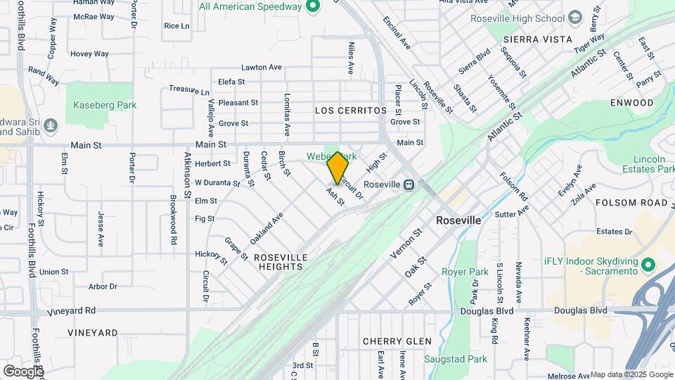 Roseville Ash St Fourplex and Duplex Homes Map and Location Details