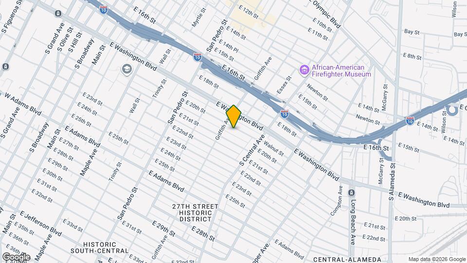 1138 E 20th St Map and Location Details