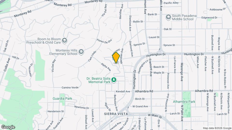 854 Oneonta Dr Map and Location Details