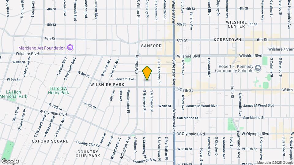 734 S Gramercy Pl Map and Location Details