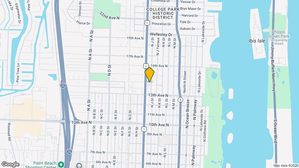 1401 N J St, Unit A Map and Location Details