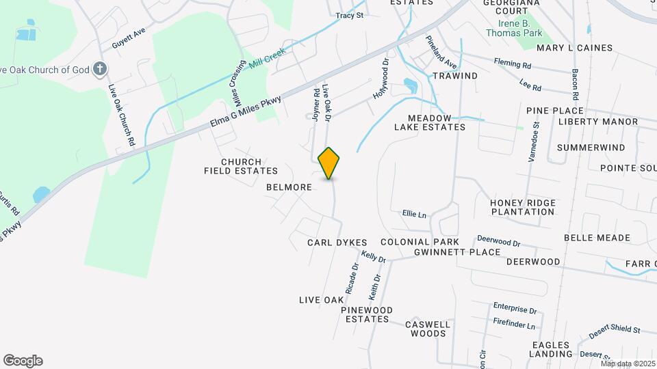 1007 Live Oak Dr Map and Location Details