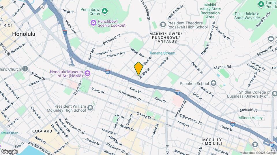 1418 Liholiho St Map and Location Details